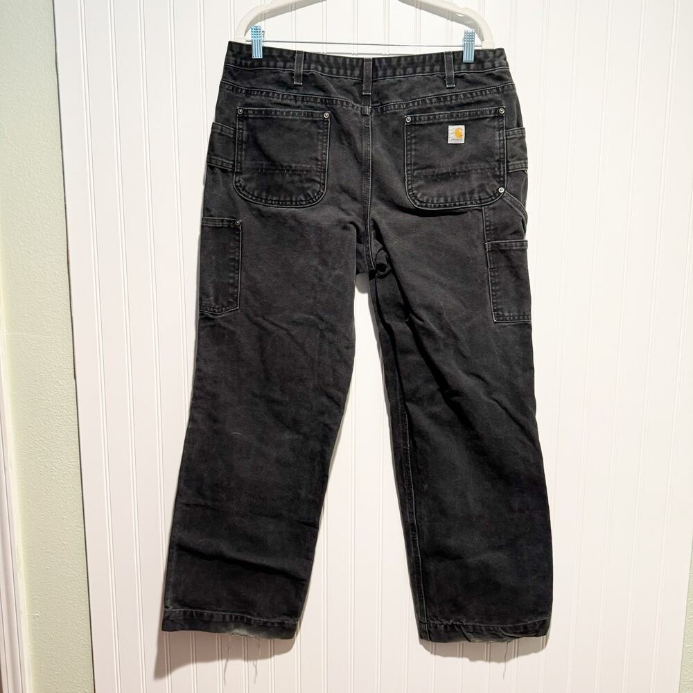 Carhartt Double Knee Canvas Work Pants Black Womens 14 - Picture 4 of 5